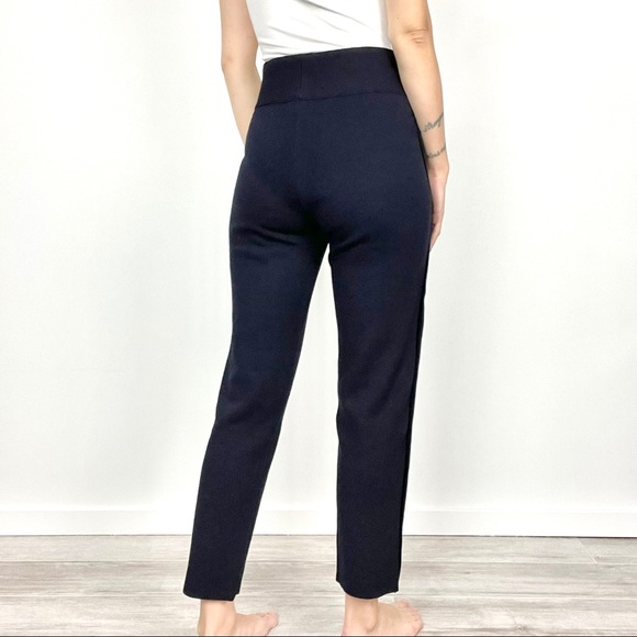 Massimo Dutti Knit Pull-On Trousers Navy Blue Size XS - Picture 3 of 6